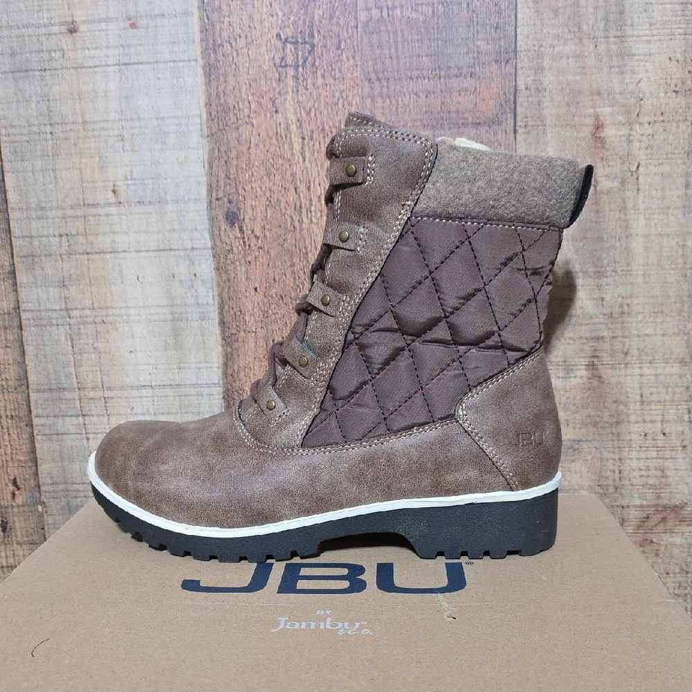 JBU Brown Quilted Lace-Up Ankle Boot - Picture 4 of 10